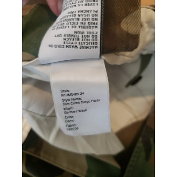 R13 Camo Pants Wide Leg Cargo Crop Green Sz 32 Drop Crotch Japanese Fabric Harem - Picture 15 of 16